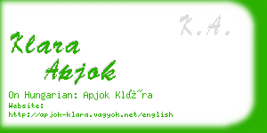 klara apjok business card